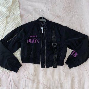 LF the Brand Cropped Cargo Jacket - Black/Purple